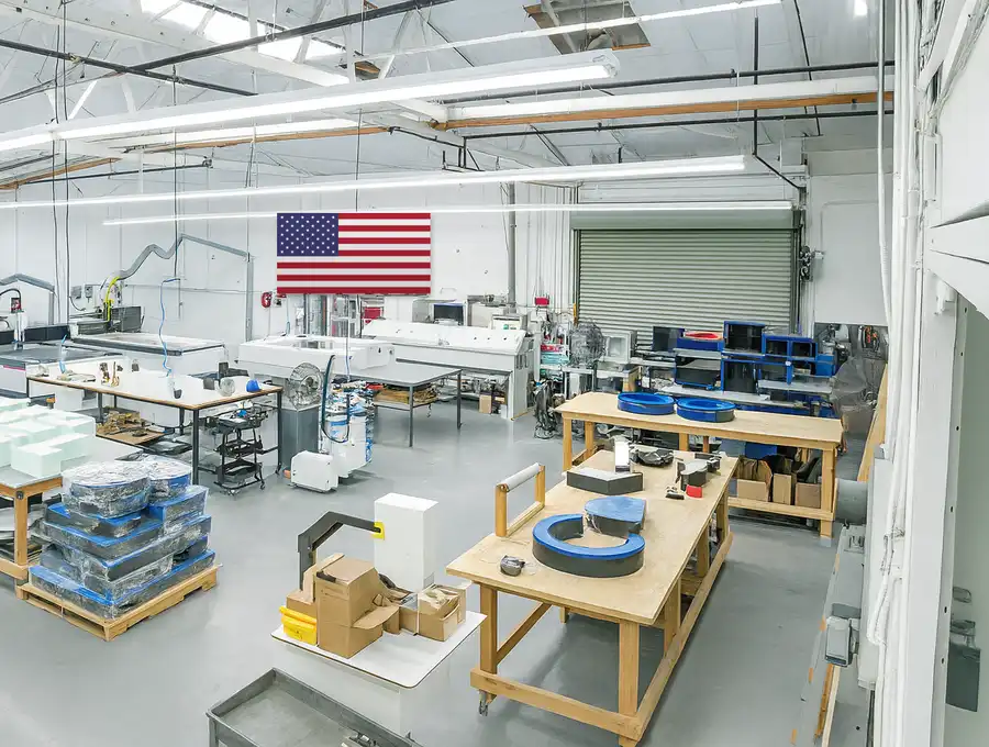 Inside the DVS Signage fabrication shop in Los Angeles