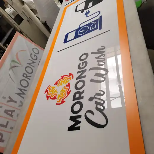 Morongo Cafe Wash acrylic sign panel
