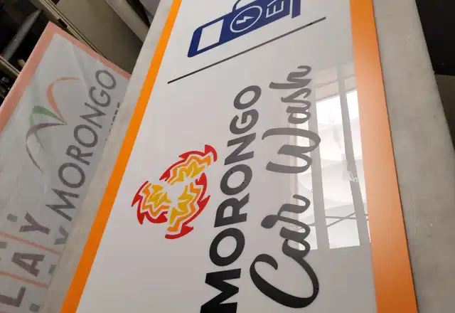 Morongo Cafe Wash acrylic sign panel