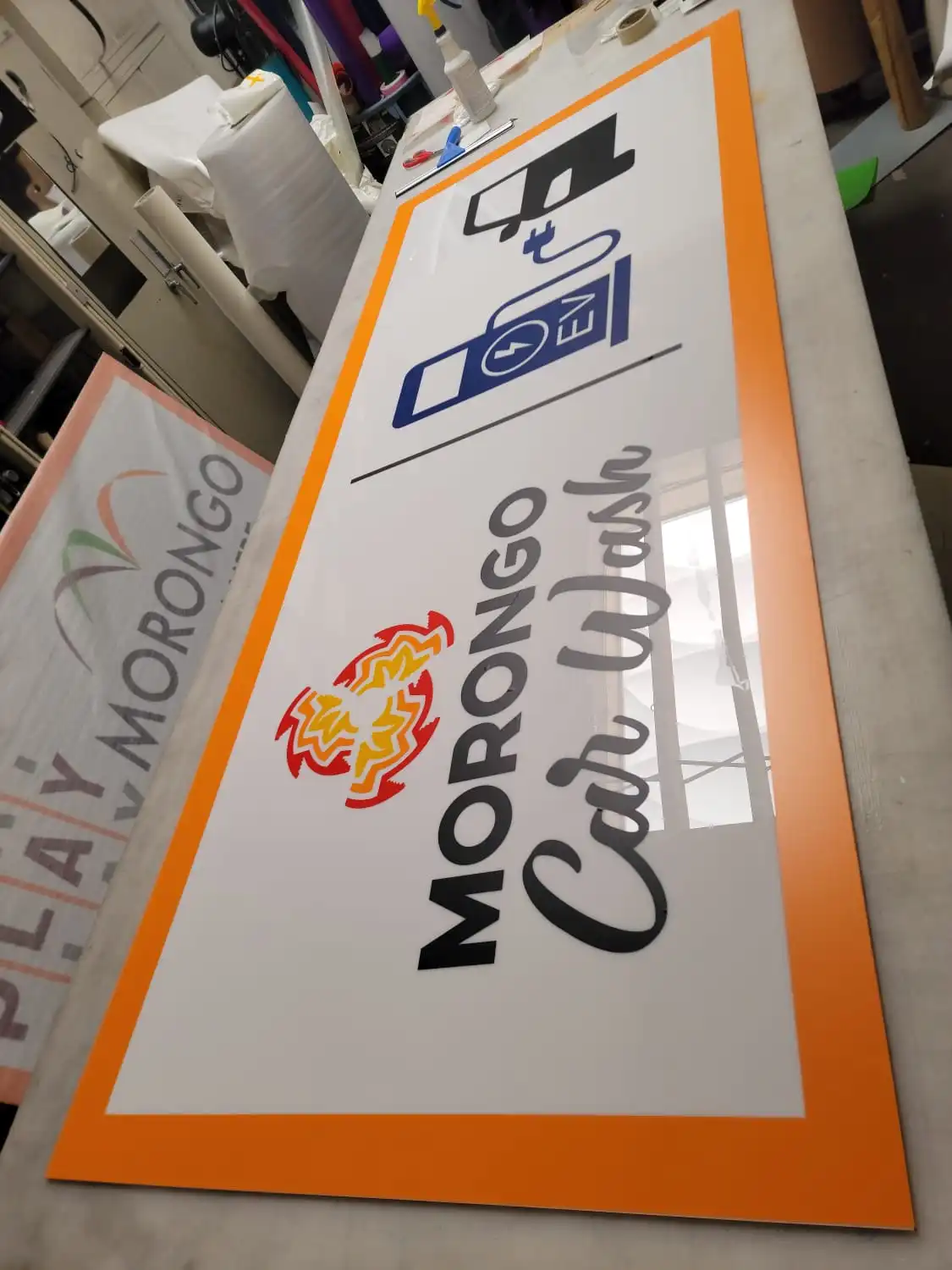 Morongo Cafe Wash acrylic sign panel
