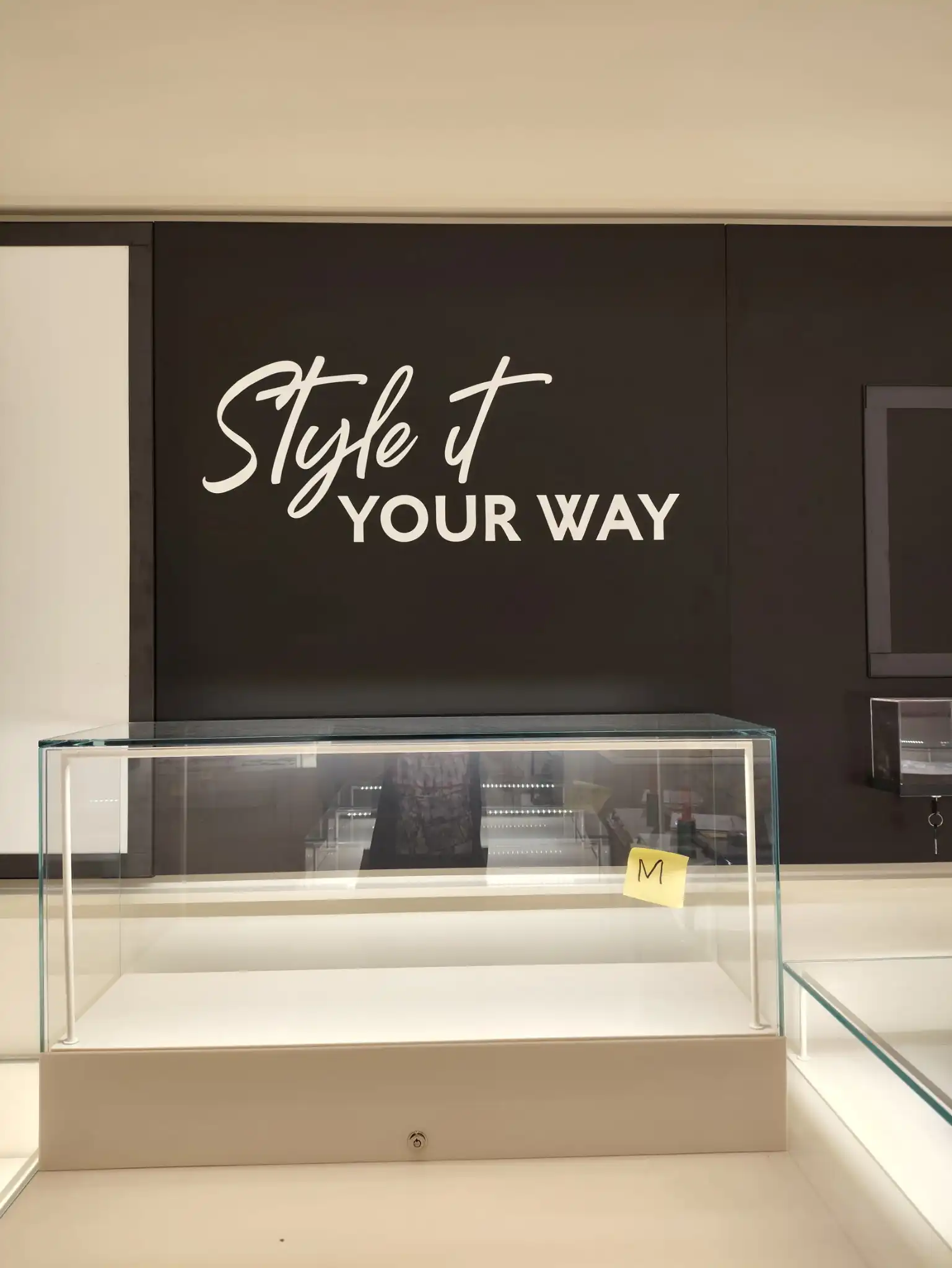 Dimensional lettering on a retail feature wall